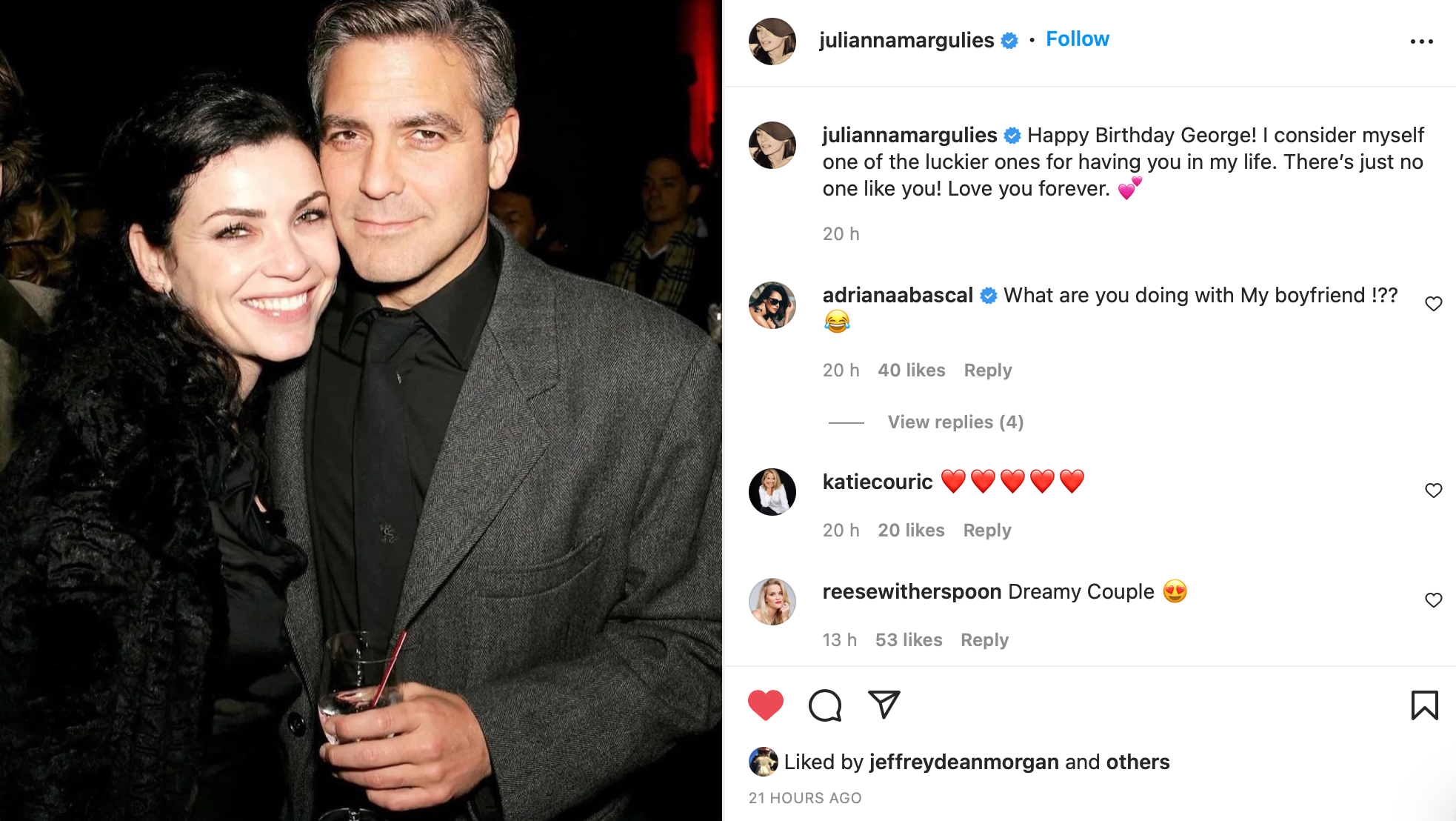 ER fans celebrate as Julianna Margulies sends Clooney sweet